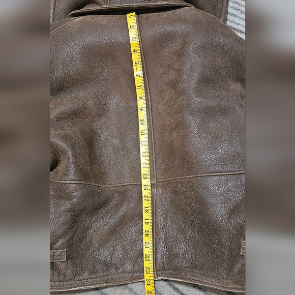 DAREK SIMSEK Collectione SZ-L,leather sheepskin coat with natural fur hood - Picture 12 of 12